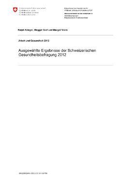 Arbeit Und Gesundheit 2012 Ausgewählte Ergebnisse Der