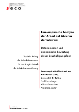 Eine Empirische Analyse Der Arbeit Auf Abruf In Der Schweiz